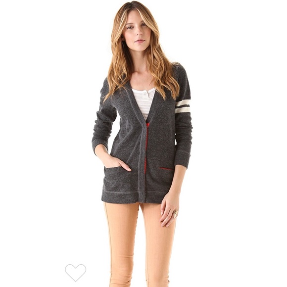 Free People Ivy Varsity Gray Sweater - Picture 2 of 8